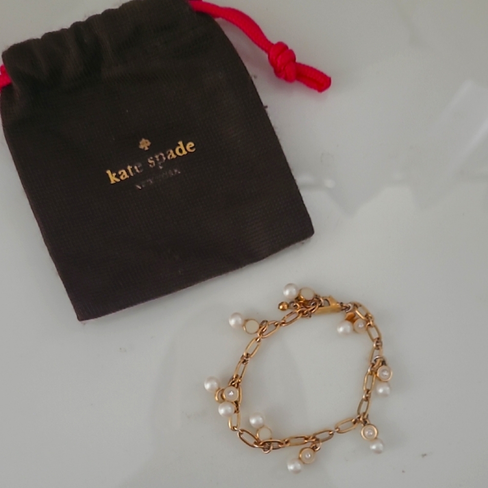 Kate Spade Gold Chain Bracelet with Pearls